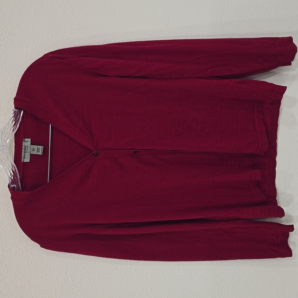 Giorgiolini Of Italy Red Button Down Cardigan Sweater Sz XL